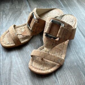 Donald Pliner - Cork Sandals with Silver Buckle